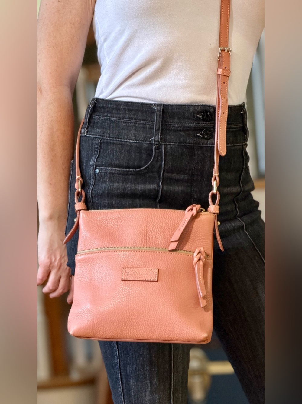 Dooney & Bourke Barbiecore 2010s Ginger Blush Pink Leather Crossbody